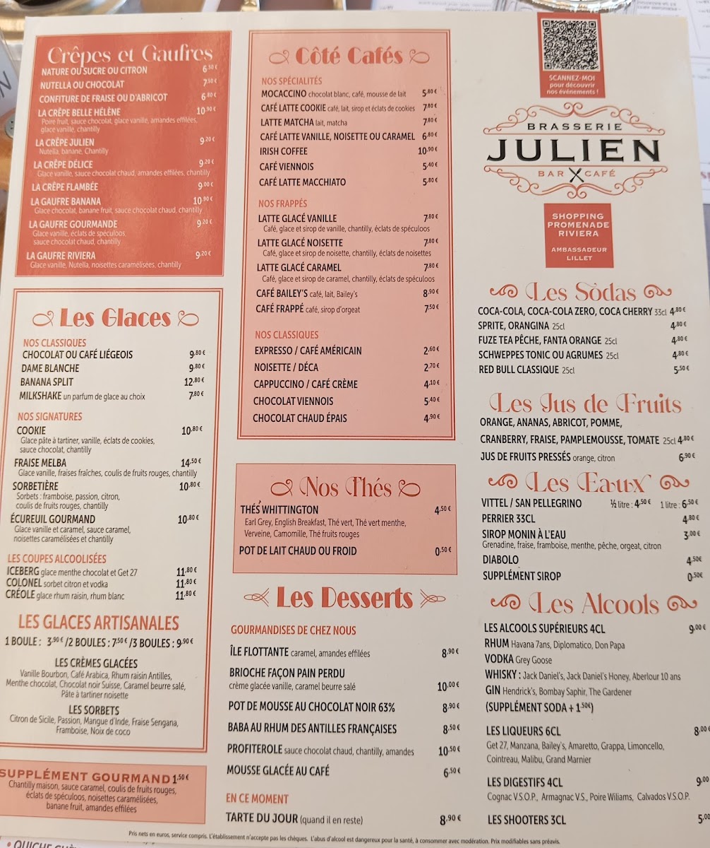 Menu Brasserie Julien Shopping Promenade Riviera-10