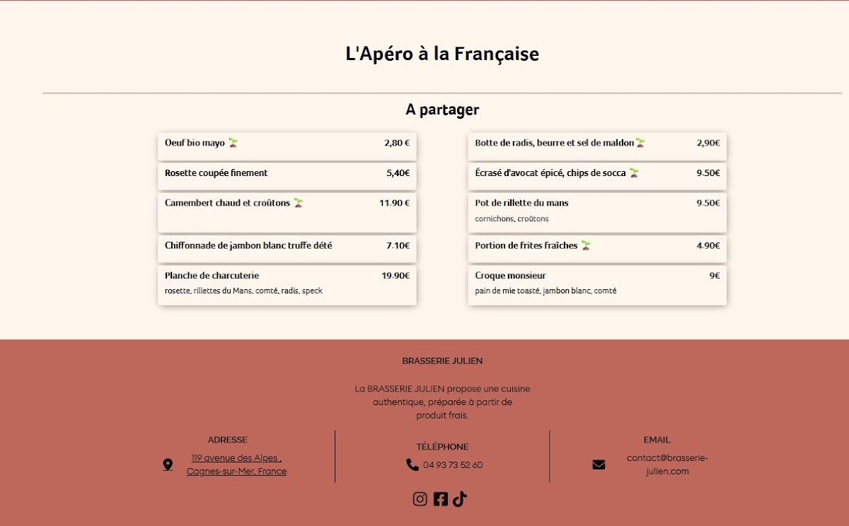 Menu Brasserie Julien Shopping Promenade Riviera-5