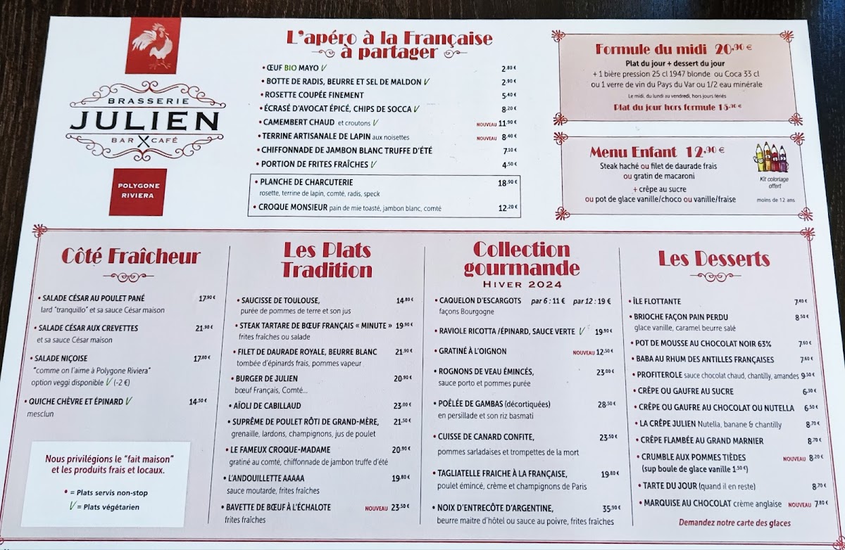 Menu Brasserie Julien Shopping Promenade Riviera-7